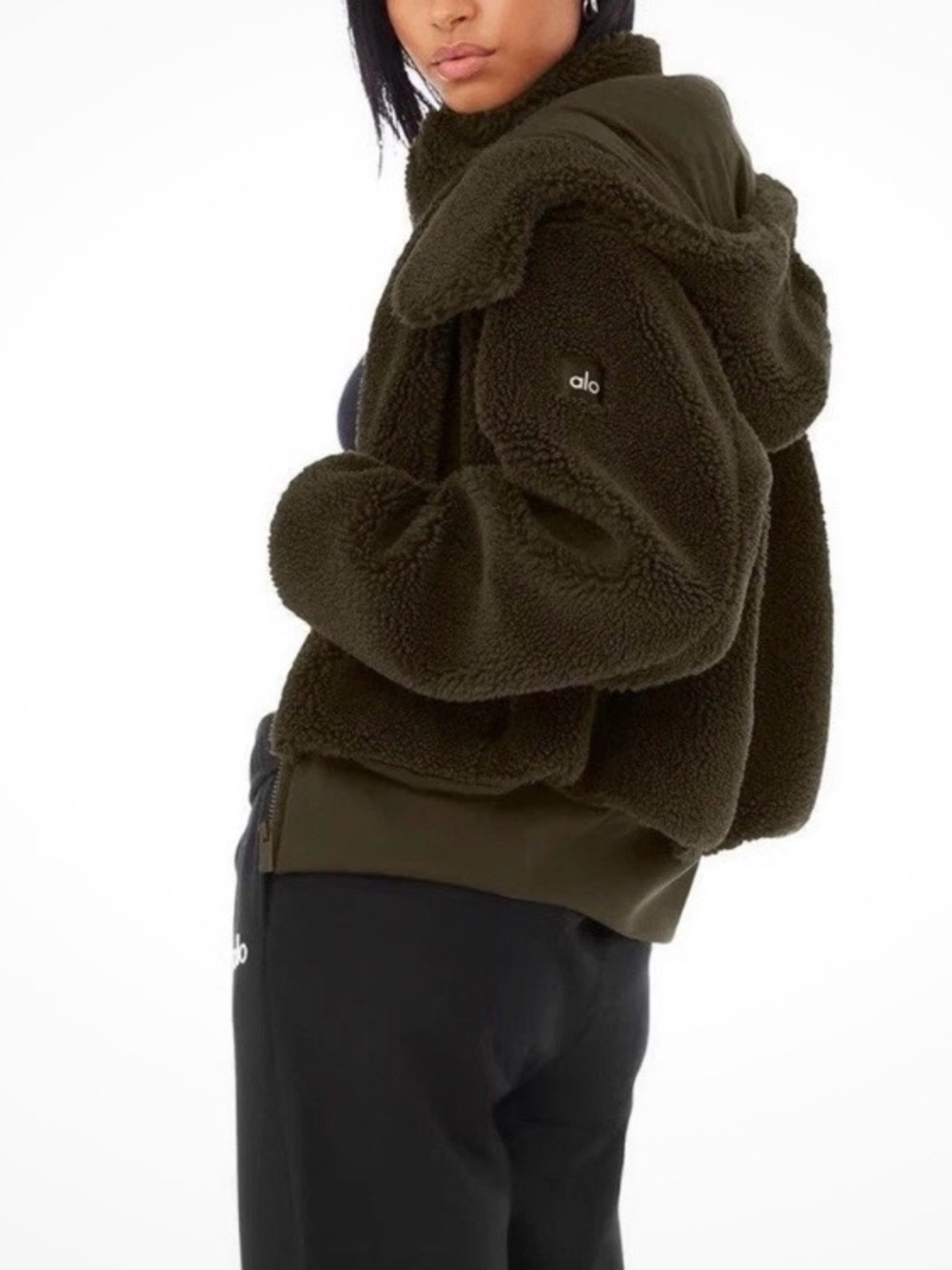 ALO YOGA BROWN FOXY SHERPA HOODIE.SIZE SMALL